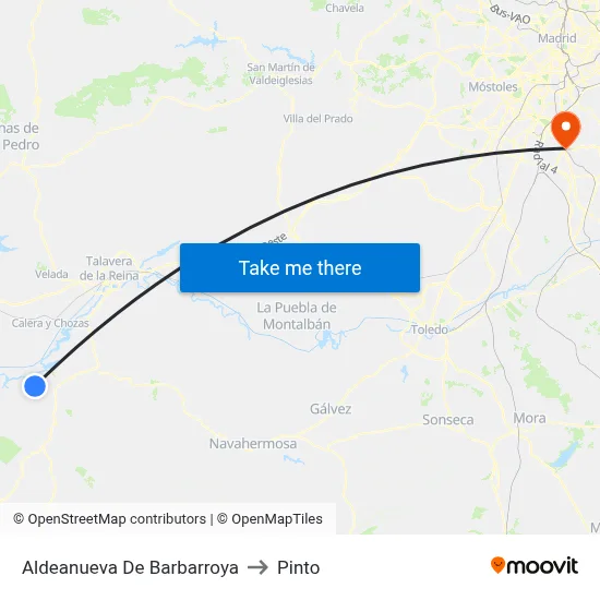 Aldeanueva De Barbarroya to Pinto map