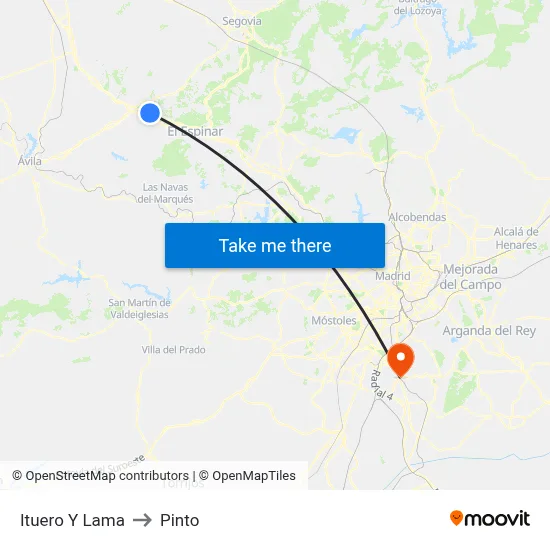 Ituero Y Lama to Pinto map