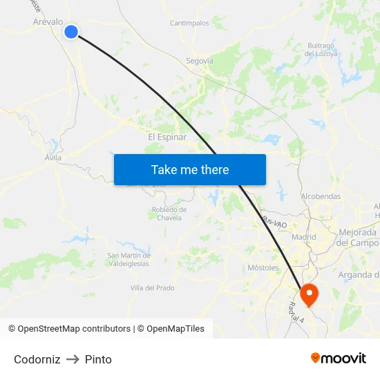 Codorniz to Pinto map