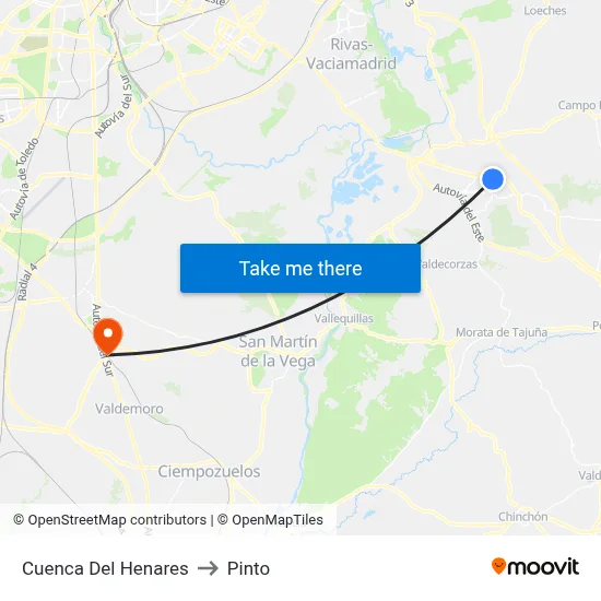 Cuenca Del Henares to Pinto map