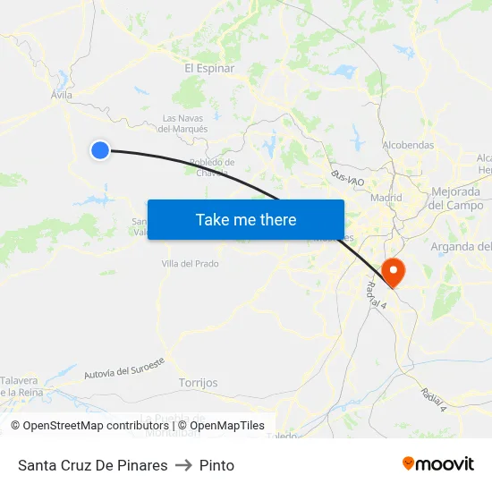 Santa Cruz De Pinares to Pinto map