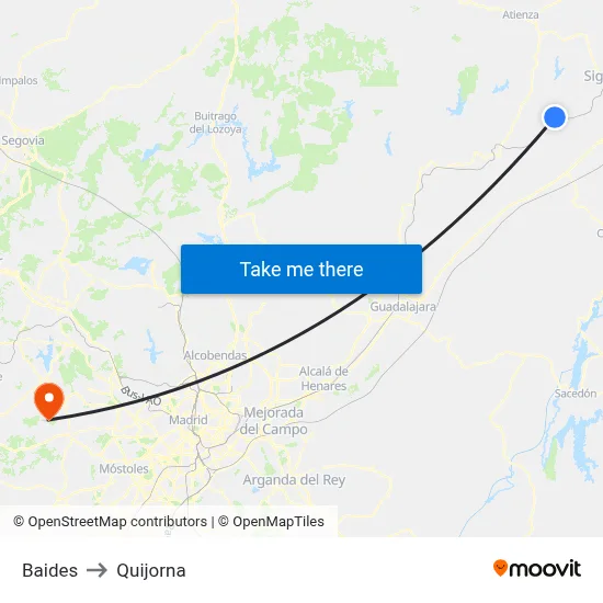 Baides to Quijorna map