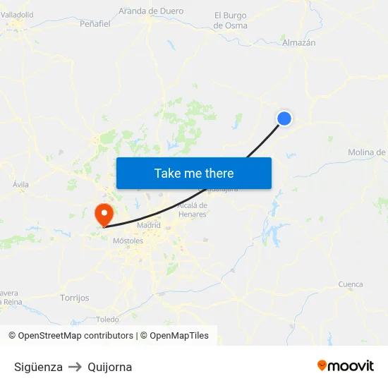 Sigüenza to Quijorna map