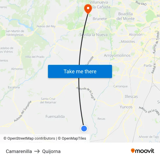 Camarenilla to Quijorna map