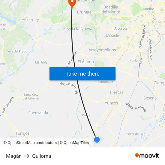 Magán to Quijorna map