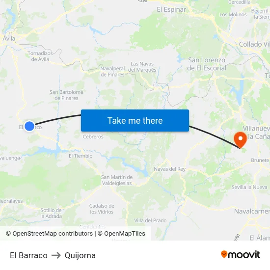 El Barraco to Quijorna map