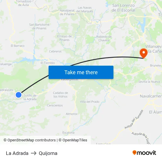 La Adrada to Quijorna map