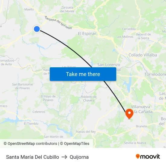 Santa María Del Cubillo to Quijorna map