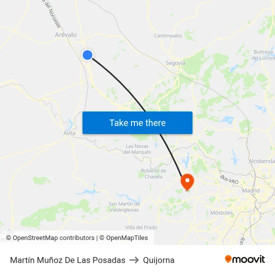 Martín Muñoz De Las Posadas to Quijorna map