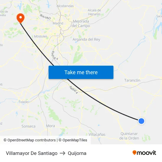 Villamayor De Santiago to Quijorna map