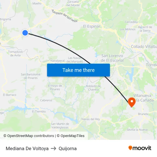 Mediana De Voltoya to Quijorna map