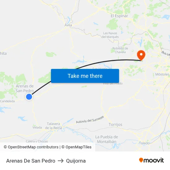 Arenas De San Pedro to Quijorna map