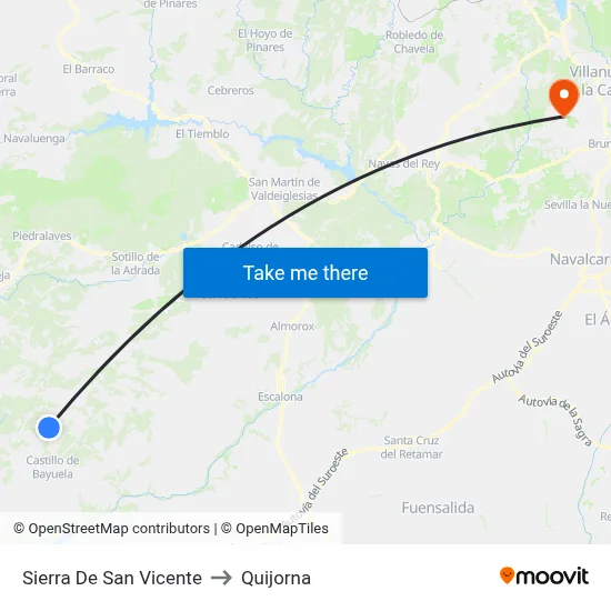Sierra De San Vicente to Quijorna map