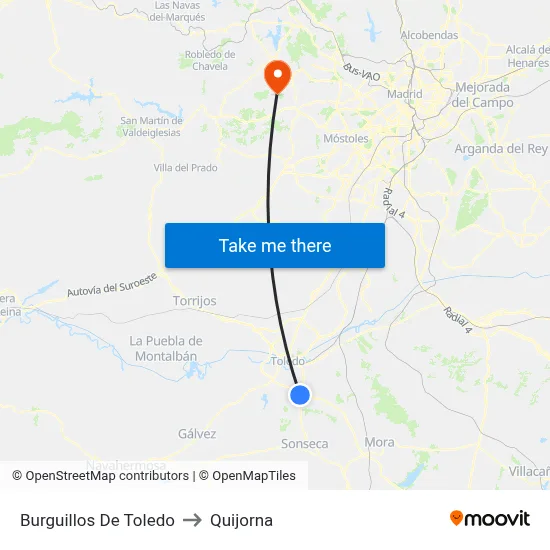 Burguillos De Toledo to Quijorna map