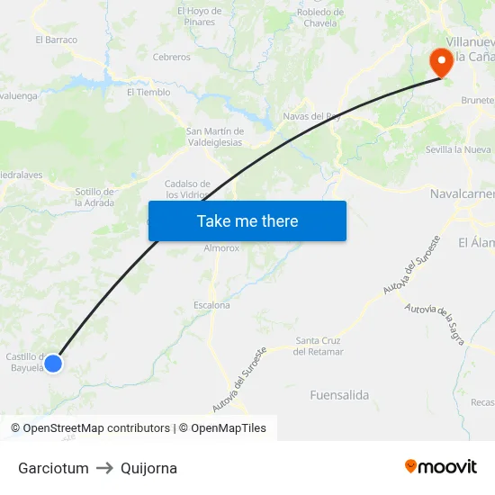 Garciotum to Quijorna map