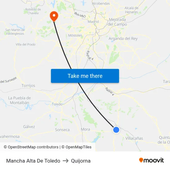 Mancha Alta De Toledo to Quijorna map