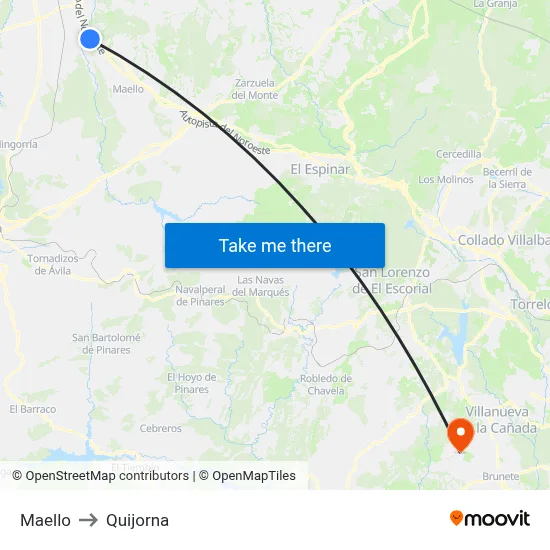 Maello to Quijorna map