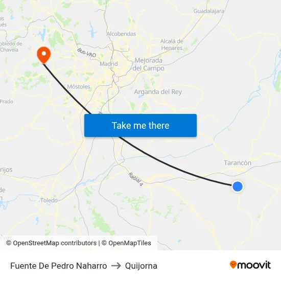 Fuente De Pedro Naharro to Quijorna map