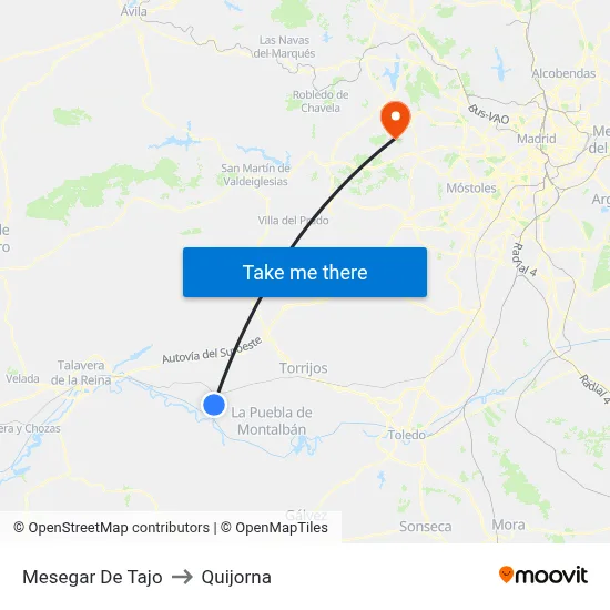 Mesegar De Tajo to Quijorna map