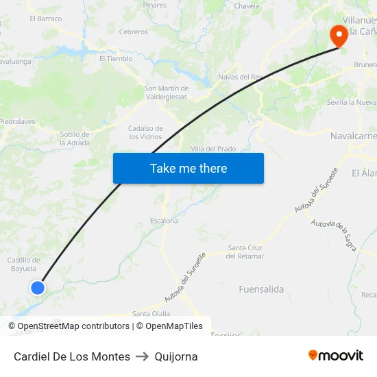 Cardiel De Los Montes to Quijorna map