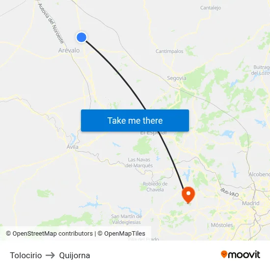 Tolocirio to Quijorna map