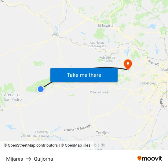 Mijares to Quijorna map