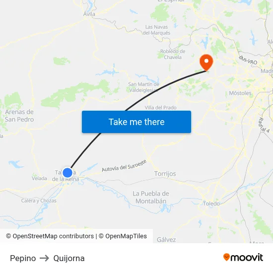 Pepino to Quijorna map