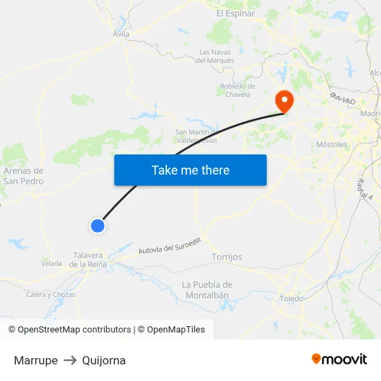 Marrupe to Quijorna map