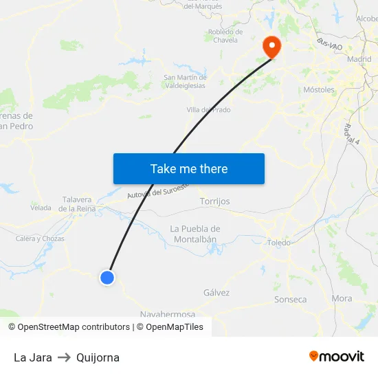 La Jara to Quijorna map