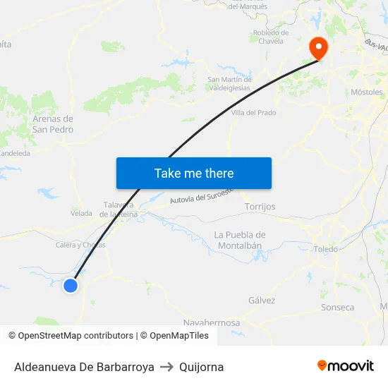 Aldeanueva De Barbarroya to Quijorna map