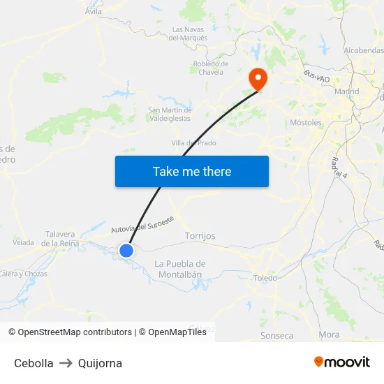 Cebolla to Quijorna map