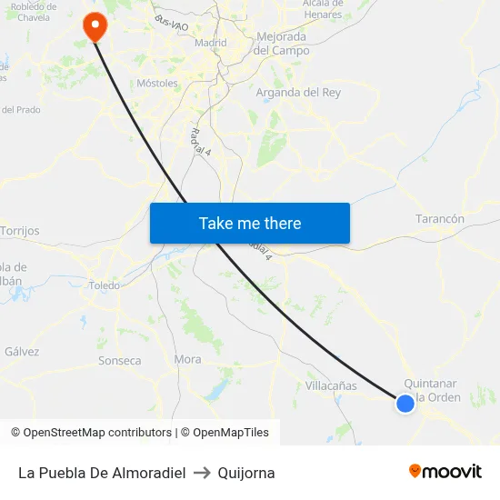La Puebla De Almoradiel to Quijorna map
