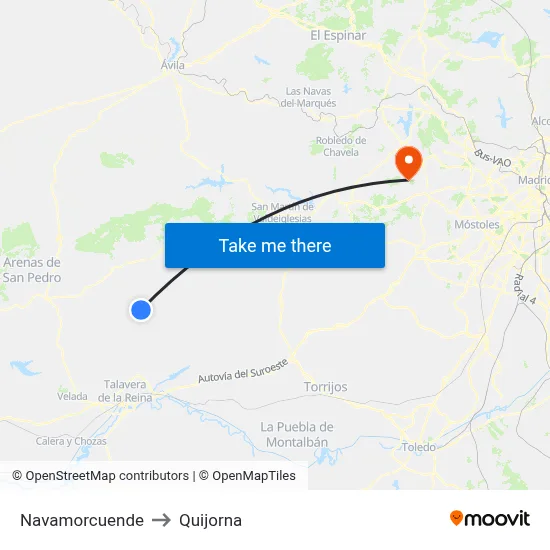 Navamorcuende to Quijorna map