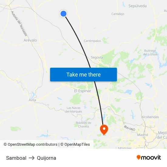 Samboal to Quijorna map