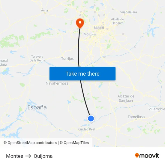Montes to Quijorna map