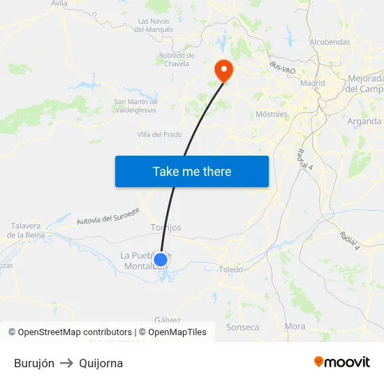 Burujón to Quijorna map