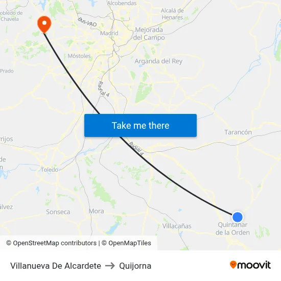 Villanueva De Alcardete to Quijorna map