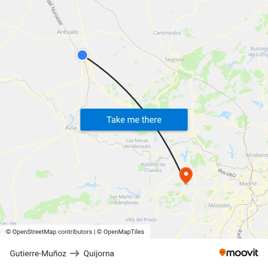 Gutierre-Muñoz to Quijorna map
