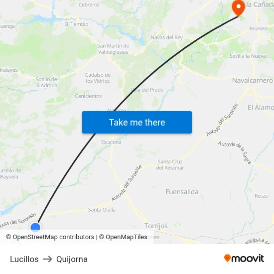 Lucillos to Quijorna map