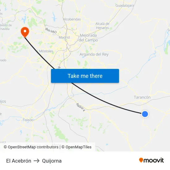 El Acebrón to Quijorna map