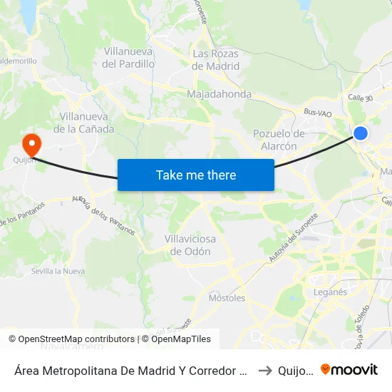 Área Metropolitana De Madrid Y Corredor Del Henares to Quijorna map