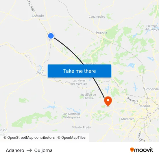 Adanero to Quijorna map