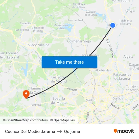 Cuenca Del Medio Jarama to Quijorna map