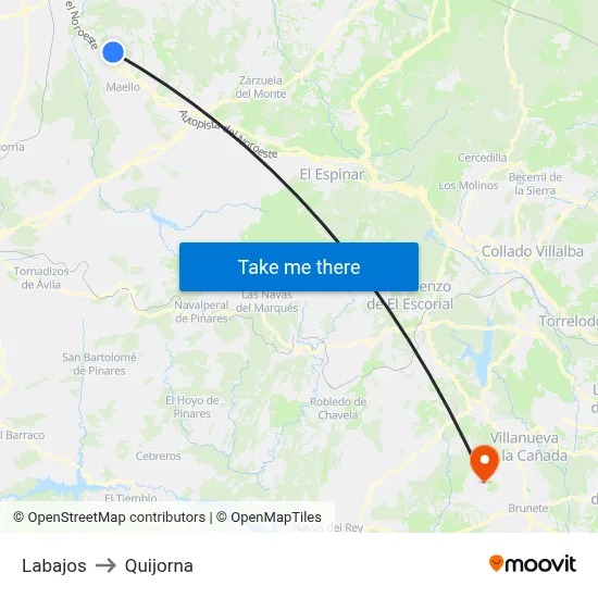 Labajos to Quijorna map