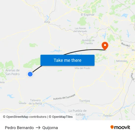 Pedro Bernardo to Quijorna map