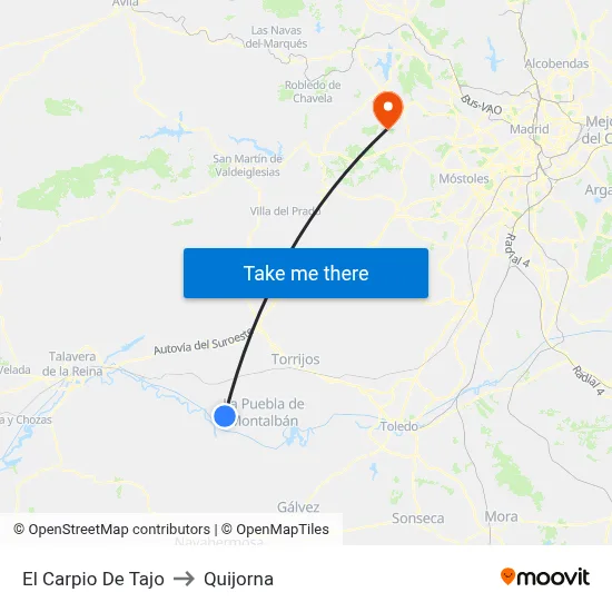 El Carpio De Tajo to Quijorna map