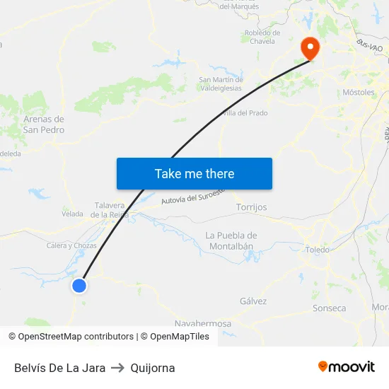 Belvís De La Jara to Quijorna map