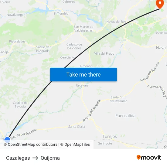 Cazalegas to Quijorna map