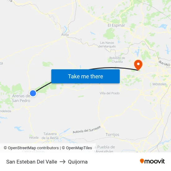 San Esteban Del Valle to Quijorna map