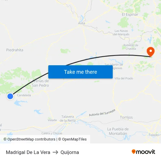 Madrigal De La Vera to Quijorna map